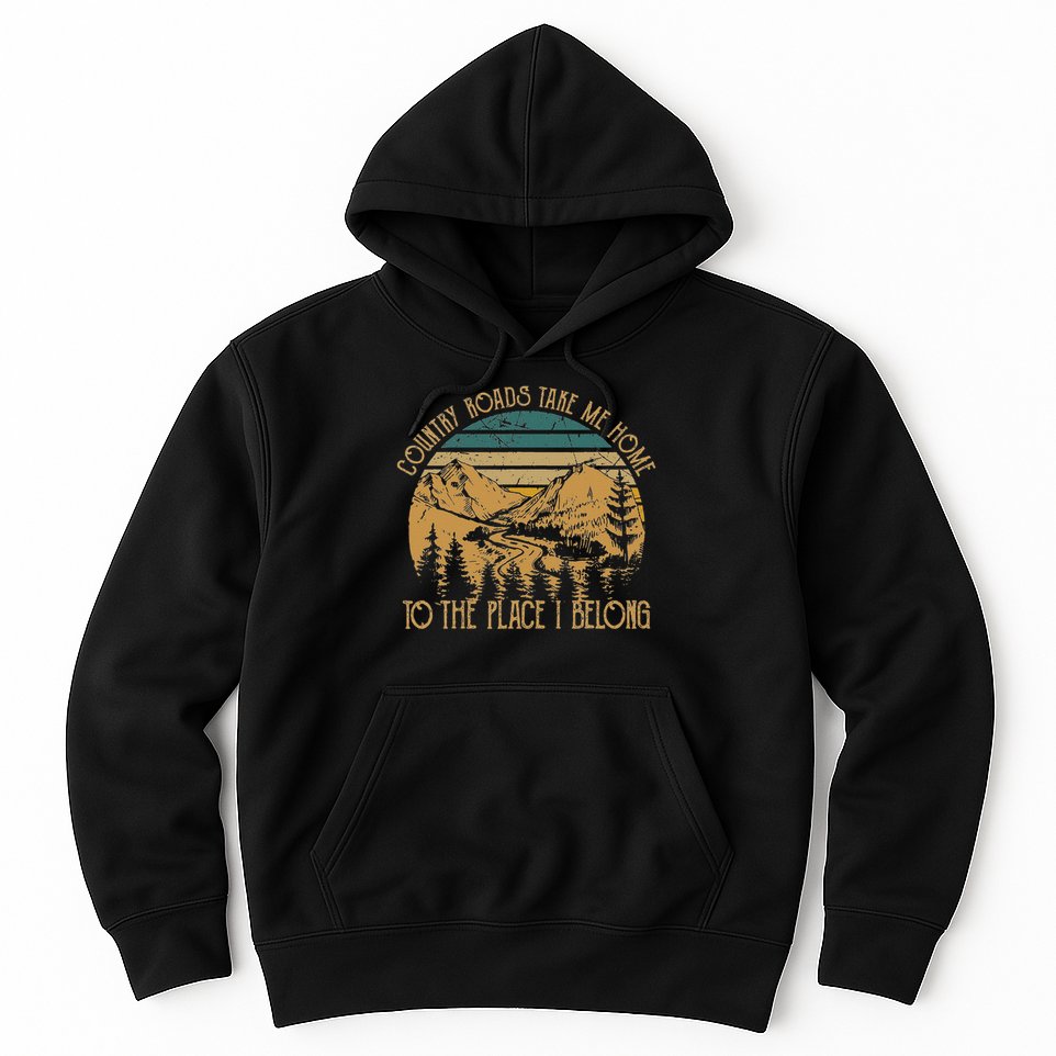 Funny Guitars Arts Country Roads Take Me Home Quotes Music Hoodie