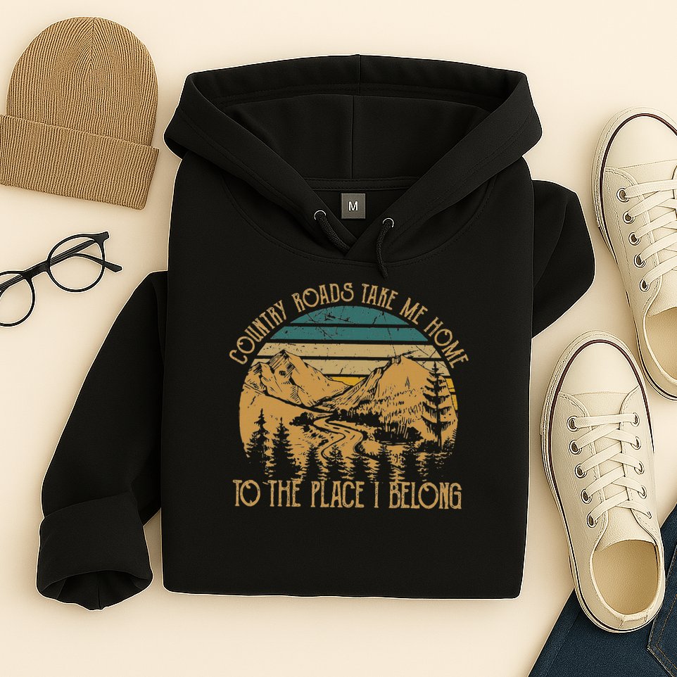 Funny Guitars Arts Country Roads Take Me Home Quotes Music Hoodie