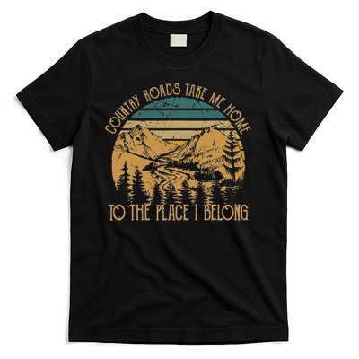 Funny Guitars Arts Country Roads Take Me Home Quotes Music T-Shirt