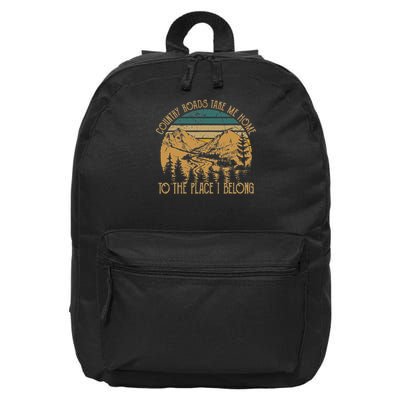 Funny Guitars Arts Country Roads Take Me Home Quotes Music 16 in Basic Backpack