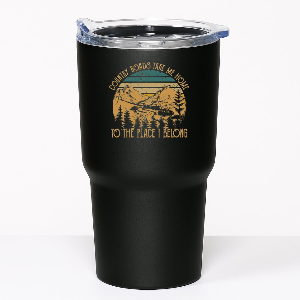 Funny Guitars Arts Country Roads Take Me Home Quotes Music Tumbler