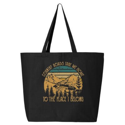Funny Guitars Arts Country Roads Take Me Home Quotes Music 25L Jumbo Tote