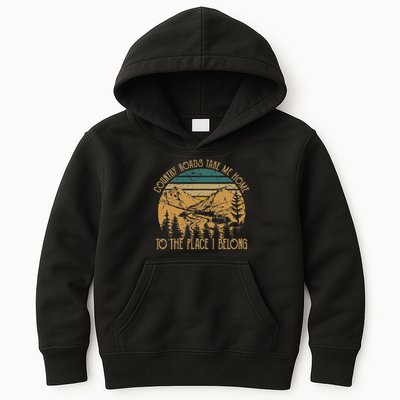 Funny Guitars Arts Country Roads Take Me Home Quotes Music Kids Hoodie