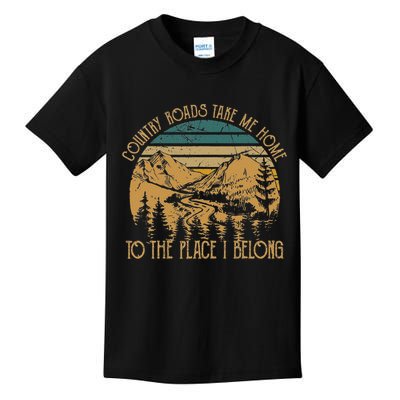 Funny Guitars Arts Country Roads Take Me Home Quotes Music Kids T-Shirt