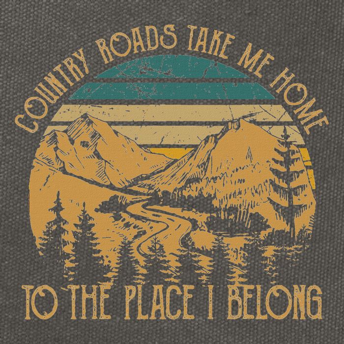 Funny Guitars Arts Country Roads Take Me Home Quotes Music Cotton Canvas Backpack