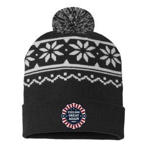 Feeling Great Again 2024 Funny USA-Made Snowflake Beanie