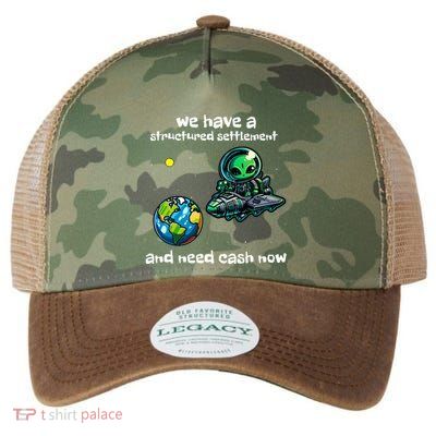 Funny Green Alien Extraterrestrial Ufo Finance Pun Legacy Tie Dye Trucker Hat