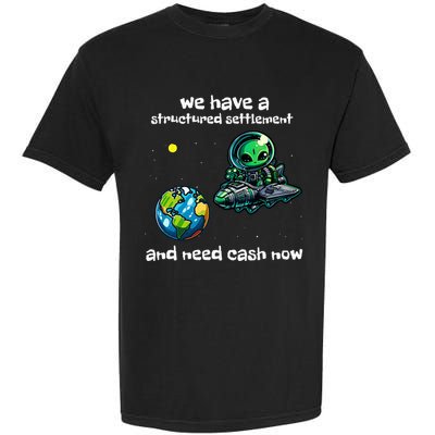 Funny Green Alien Extraterrestrial Ufo Finance Pun Garment-Dyed Heavyweight T-Shirt
