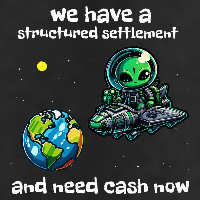 Funny Green Alien Extraterrestrial Ufo Finance Pun 7 Panel Mesh Trucker Snapback Hat