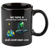 Funny Green Alien Extraterrestrial Ufo Finance Pun 11oz C Handle Ceramic Mug