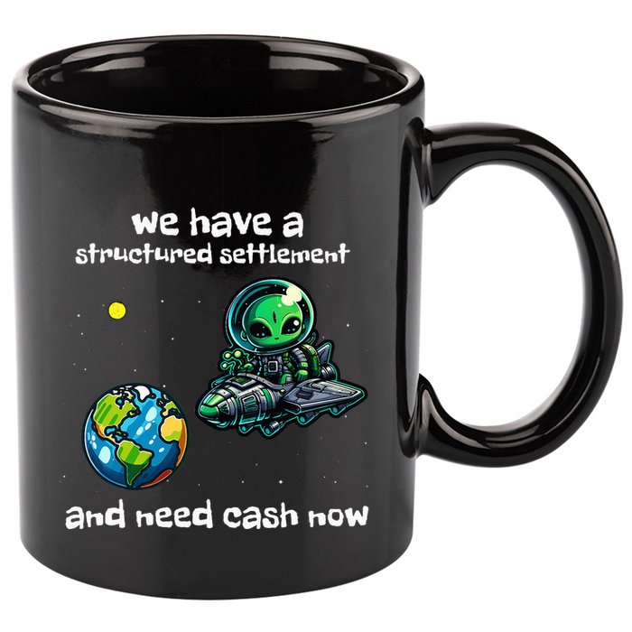 Funny Green Alien Extraterrestrial Ufo Finance Pun 11oz C Handle Ceramic Mug