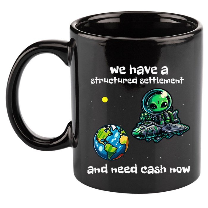 Funny Green Alien Extraterrestrial Ufo Finance Pun 11oz C Handle Ceramic Mug