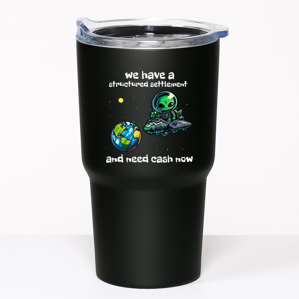 Funny Green Alien Extraterrestrial Ufo Finance Pun Tumbler