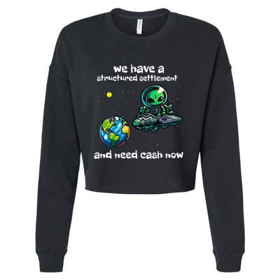 Funny Green Alien Extraterrestrial Ufo Finance Pun Cropped Pullover Crew