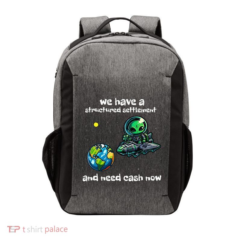 Funny Green Alien Extraterrestrial Ufo Finance Pun Vector Backpack