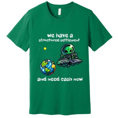 Funny Green Alien Extraterrestrial Ufo Finance Pun Premium T-Shirt