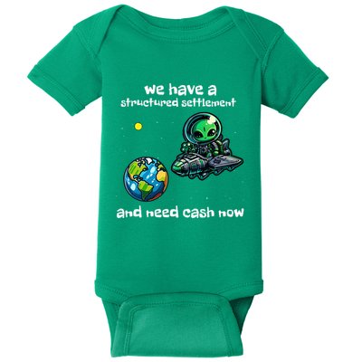 Funny Green Alien Extraterrestrial Ufo Finance Pun Baby Bodysuit