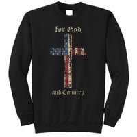 For God And Country Cross American Flag Faith Us Patriotic Sweatshirt