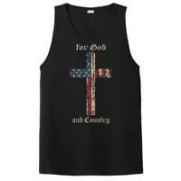 For God And Country Cross American Flag Faith Us Patriotic PosiCharge Competitor Tank