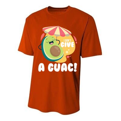 For Guacamole Avocado I Dont Give A Guac Gift Performance Sprint T-Shirt