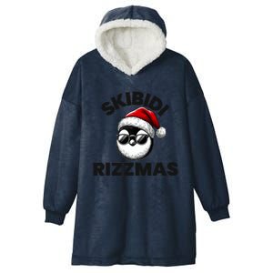 Funny Gen Alpha Slang Christmas Penguin Hooded Wearable Blanket