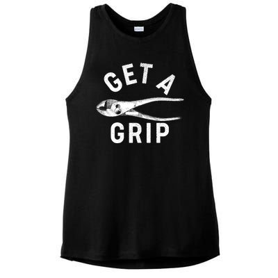 Funny Get A Grip Ladies PosiCharge Tri-Blend Wicking Tank