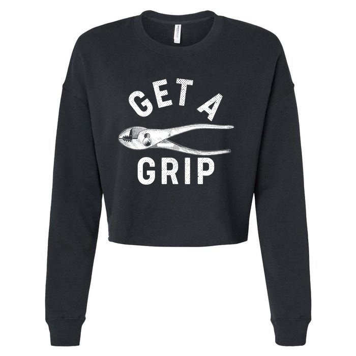 Funny Get A Grip Cropped Pullover Crew