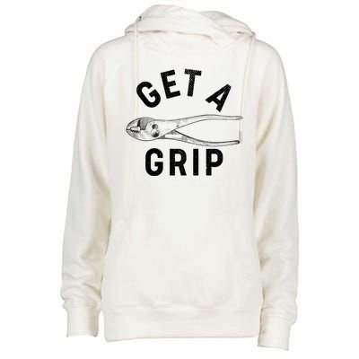 Funny Get A Grip Womens Funnel Neck Pullover Hood