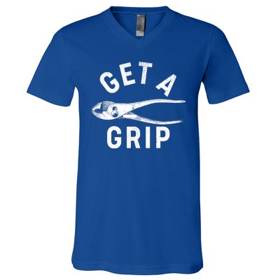 Funny Get A Grip V-Neck T-Shirt