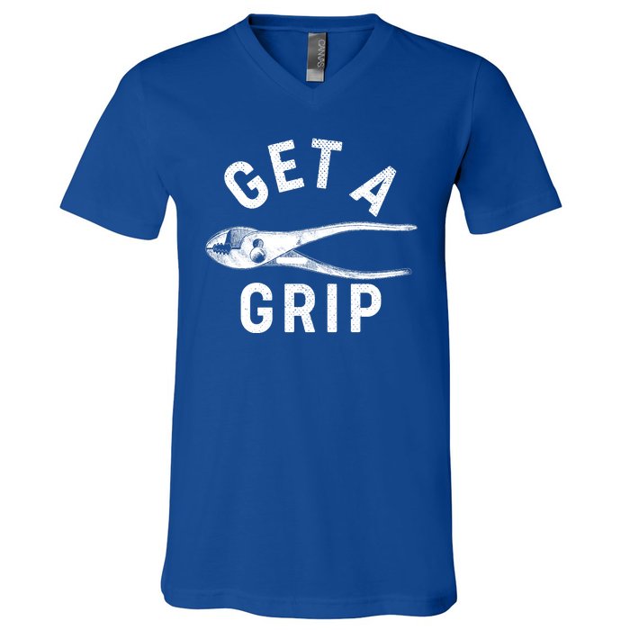 Funny Get A Grip V-Neck T-Shirt