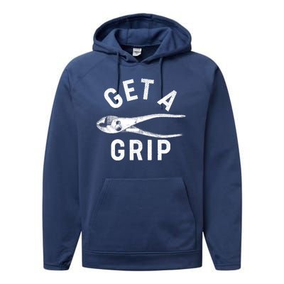 Funny Get A Grip Performance Fleece Hoodie