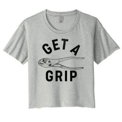 Funny Get A Grip Women's Crop Top Tee