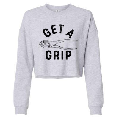 Funny Get A Grip Cropped Pullover Crew