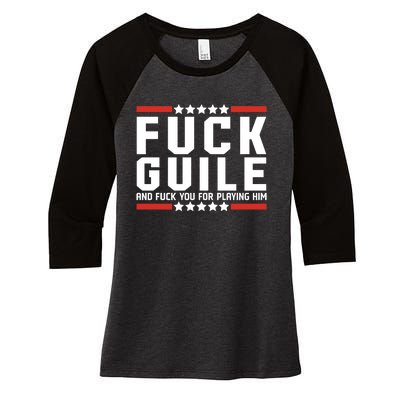 Fuck Guile And Fuck You For Playing Him Women's Tri-Blend 3/4-Sleeve Raglan Shirt