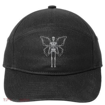 Fairy Grunge Aesthetic Fairycore Alt Goth Skeleton 7-Panel Snapback Hat