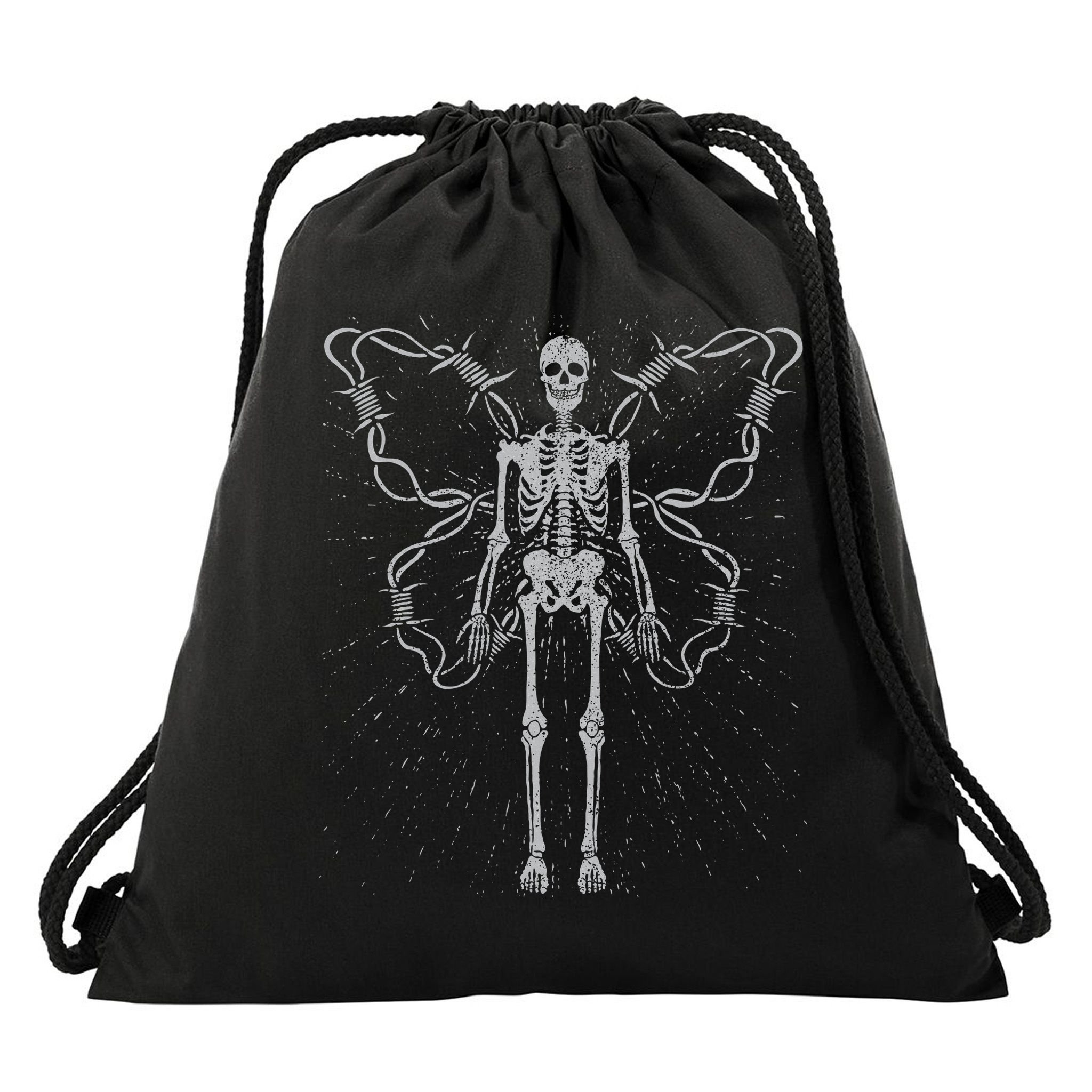 Fairy Grunge Aesthetic Fairycore Alt Goth Skeleton Drawstring Bag