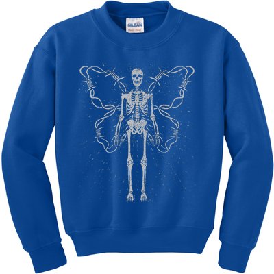 Fairy Grunge Aesthetic Fairycore Alt Goth Skeleton Kids Sweatshirt