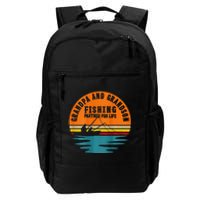 Funny Grandpa And Grandson Fans Of Fishing Hook And Reel Daily Commute Backpack