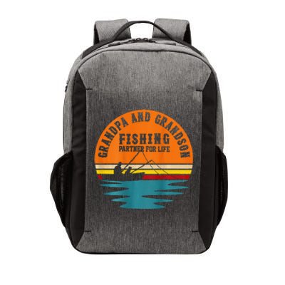 Funny Grandpa And Grandson Fans Of Fishing Hook And Reel Vector Backpack