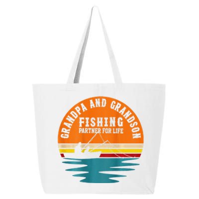 Funny Grandpa And Grandson Fans Of Fishing Hook And Reel 25L Jumbo Tote