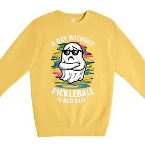 Funny Ghost A Day Without Pickleball Is Boo Sheet Premium Crewneck Sweatshirt