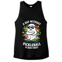 Funny Ghost A Day Without Pickleball Is Boo Sheet Ladies PosiCharge Tri-Blend Wicking Tank
