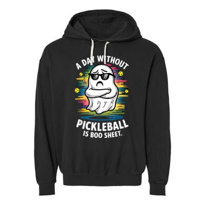 Funny Ghost A Day Without Pickleball Is Boo Sheet Garment-Dyed Fleece Hoodie
