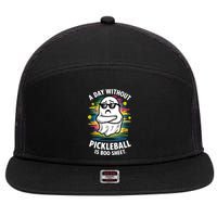Funny Ghost A Day Without Pickleball Is Boo Sheet 7 Panel Mesh Trucker Snapback Hat