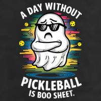 Funny Ghost A Day Without Pickleball Is Boo Sheet 7 Panel Mesh Trucker Snapback Hat