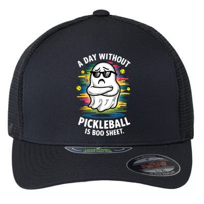 Funny Ghost A Day Without Pickleball Is Boo Sheet Flexfit Unipanel Trucker Cap