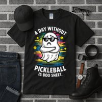 Funny Ghost A Day Without Pickleball Is Boo Sheet Tall T-Shirt