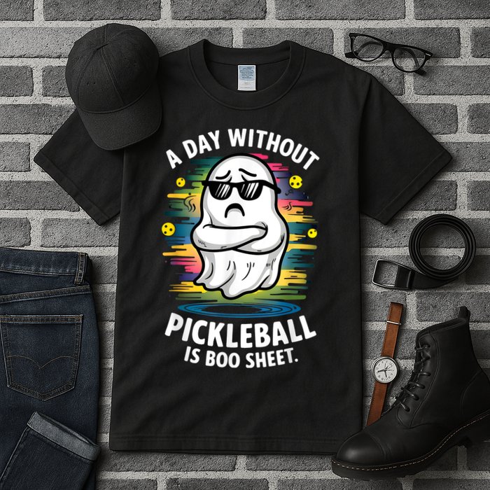 Funny Ghost A Day Without Pickleball Is Boo Sheet Tall T-Shirt