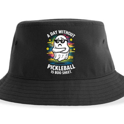 Funny Ghost A Day Without Pickleball Is Boo Sheet Sustainable Bucket Hat
