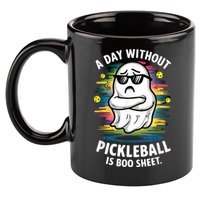 Funny Ghost A Day Without Pickleball Is Boo Sheet 11oz C Handle Ceramic Mug